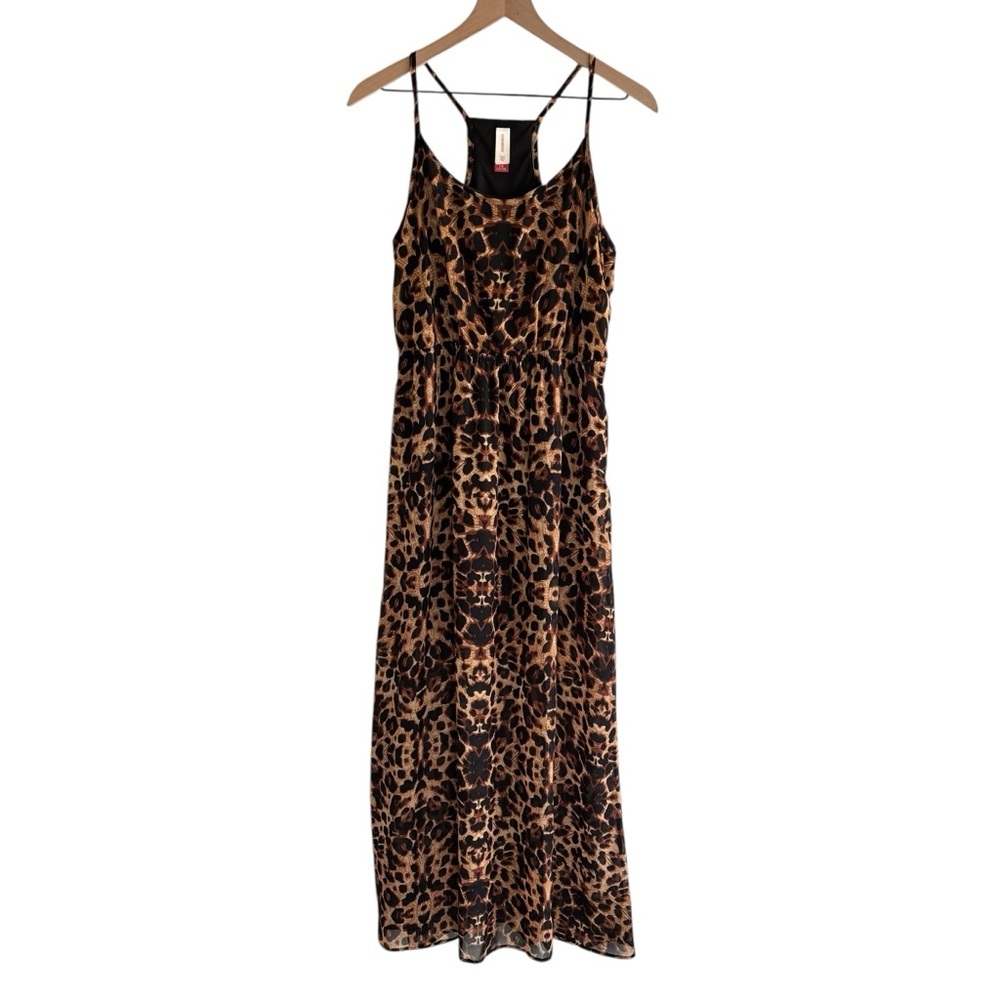 No Boundaries Leopard Print Sleeveless Maxi Dress Juniors Size Large